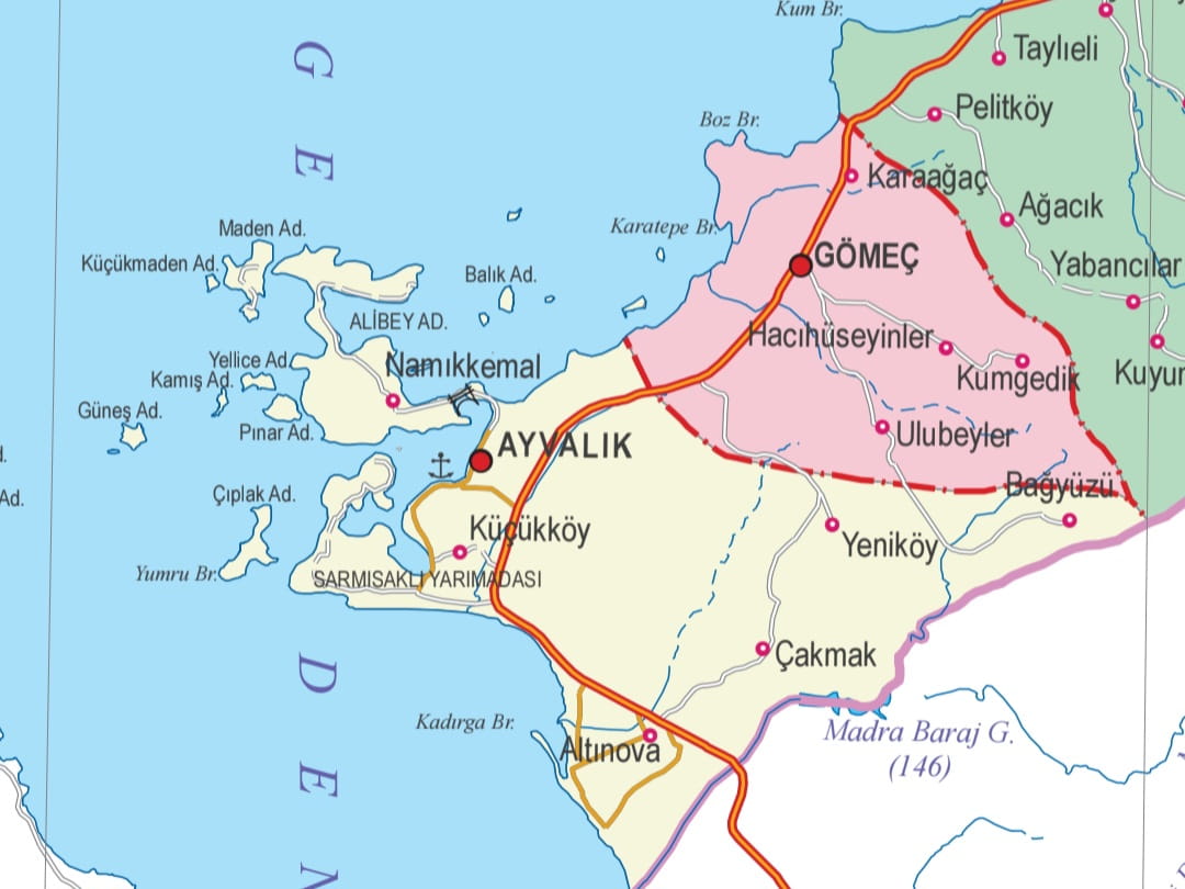 Ayvalık İdari Harita